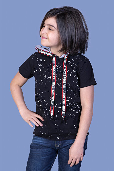 Toontoy Αγόρι - Ριγέ Λεπτομερές T-Shirt με κουκούλα