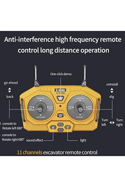 Genel Markalar Uzaktan Kumandalı Full Fonksiyon Hareketli Excavator 2.4ghz Iş Makinesi Ekskavatör Excavator