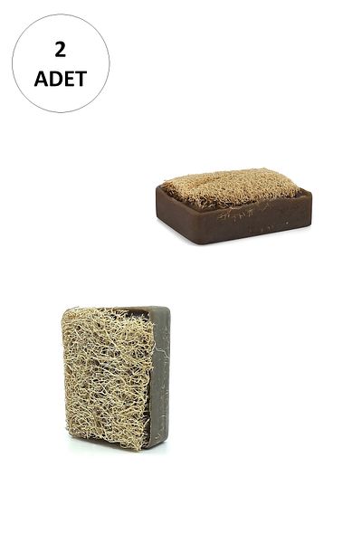 MR RZN STORE 2 Pieces Natural Pumpkin Fiber Clay Soap