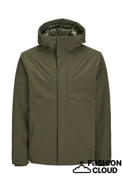 Jack & Jones Ανδρικό Χακί Jjekeen Jacket Sn Παλτό 12258405 - Φύλλο σταφυλιού
