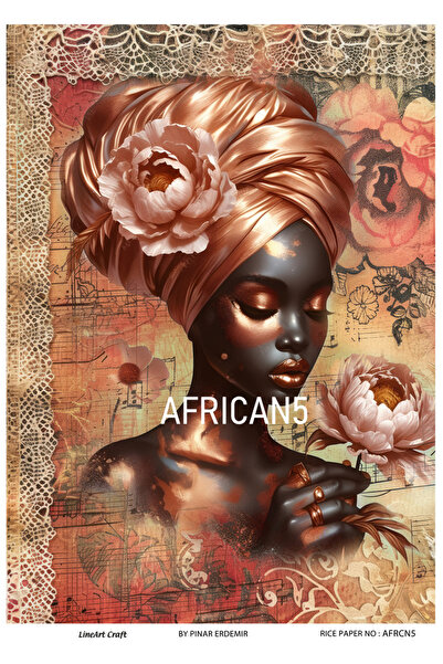 LİNEART African Serisi Pirinc Dekopaj Kagıdı  29X42cm No:AFRCN5