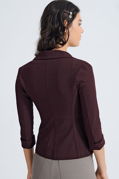 Jument Blazer scurt cu mâneci trei sferturi Capri cu buzunar plat
