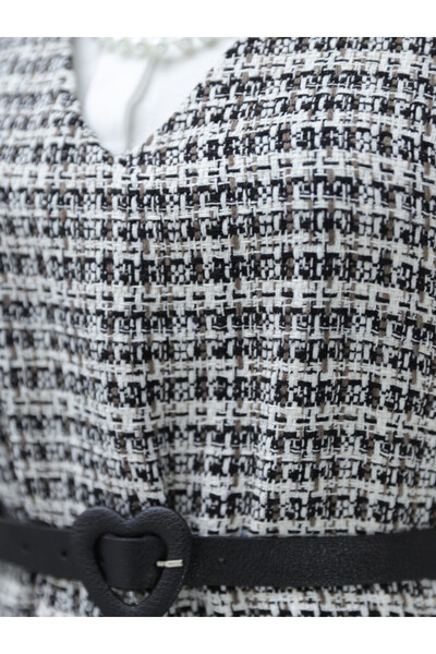 Modamorfo V-Neck Tweed Gilet -μαύρο