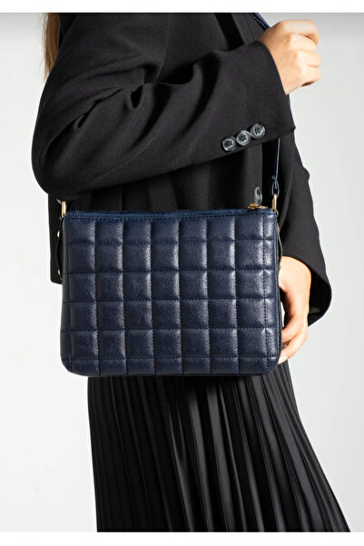 eflanmoda Sanmorris lacivert üç bölmeli çapraz kullanıma uygun omuz çantası