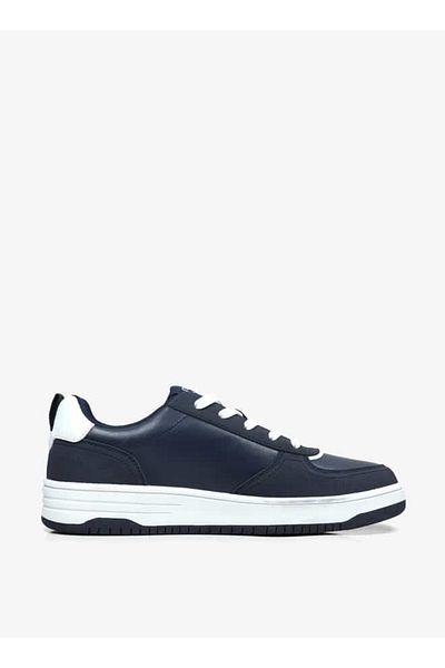 GAP Men's Logo Print Sneakers with Lace-Up Closure - Boston Cup Low M