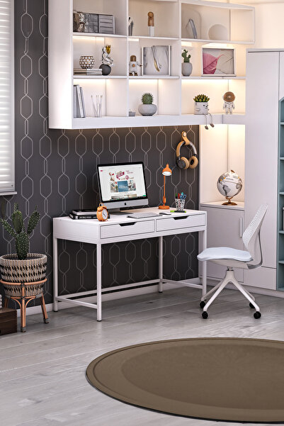 DEKOREX Clm106-beyaz Metal Ayaklı Çalışma Masası