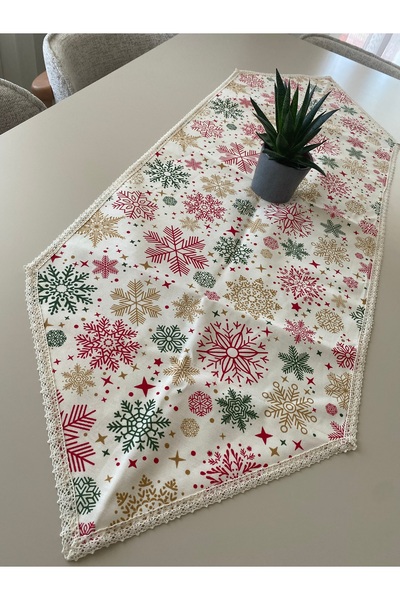 SmY Bag Tasarım Cok Renkli Ranner Christmastemalı Yeniyıl Kar Taneli Kırmızı ...