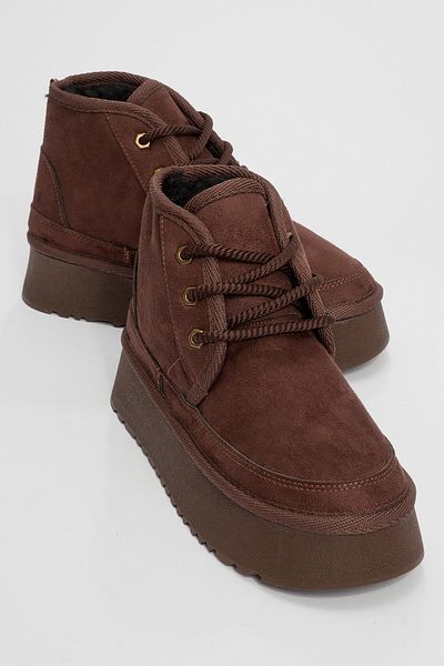LuviShoes Dámské sportovní boty Ovela Brown Semiš se silnou podrážkou