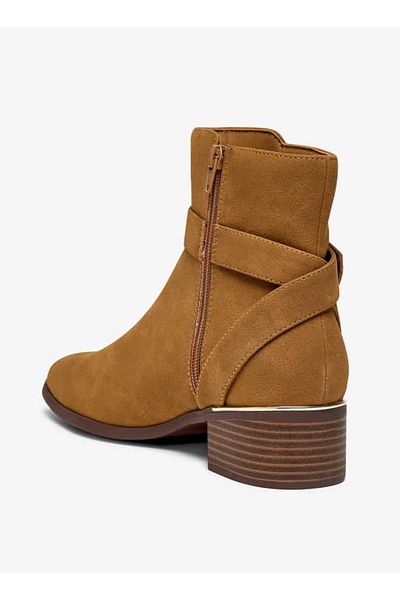 Flora Bella by Shoexpress Flora Bella Solid Ankle Boots with Zip Closure and Buckle Accent