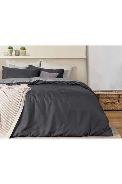 Madame Coco Cher Double Printed Duvet Cover Set - Anthracite