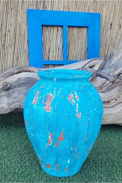 Ekodoğa Ev Bahçe Dekorasyon Vazo Toprak Saksı Küp Çömlek