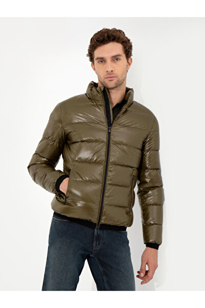 Cacharel Khaki Quilted Goose down Coat 50258078-Vr027