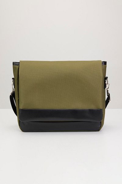 Tudors Unisex Khaki Postman Shoulder Bag - Adjustable Cross Strap