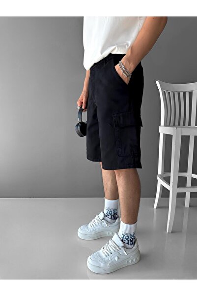 ablukaonline Men's Black Shorts - Super Baggy Fit and Cargo Pocket