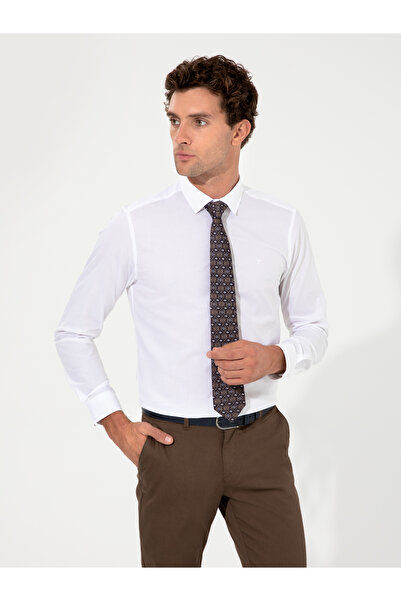Cacharel Beyaz Slim Fit Uzun Kollu Gömlek 50219052-VR013