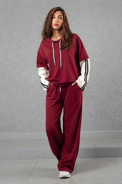 Borceelle Red Comfortable Tracksuit Set - Bottom and Top Set