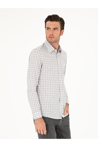 Cacharel Gri Slim Fit Uzun Kollu Gömlek 50220742-VR024