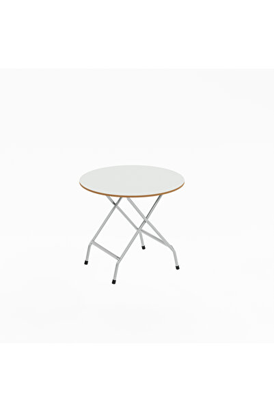 eportatif Mutfak Masa Yemek  Katlanır Bahçe Masası  Yuvarlak Beyaz 1455