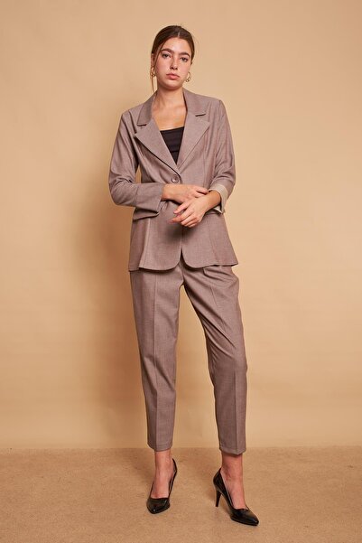 Jument Ekoseli Yakalı Kolu Katlamalı Cep Kapaklı Boyfriend Hafif Likralı Kuma...