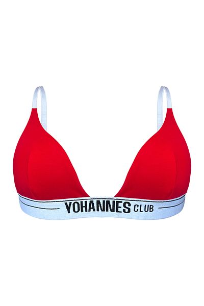Yohannes Club Red Single Elastic Triangle Women's Bra