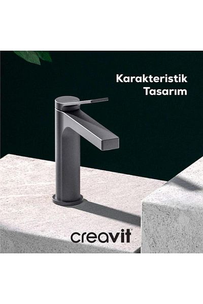 Creavit Metallic Gray Ritmo Sink Fixture