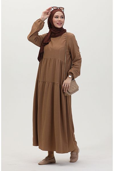 sefamerve Φόρεμα Mink Gathered Wrap - 1048-04