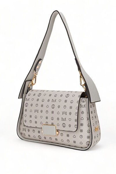 Bilik Deri Монограма Сіра жіноча сумка через плече RİV 122-MN