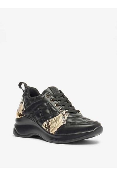Flora Bella by Shoexpress Flora Bella Animal Print Lace-Up Low Ankle Sneakers with Pull Tabs