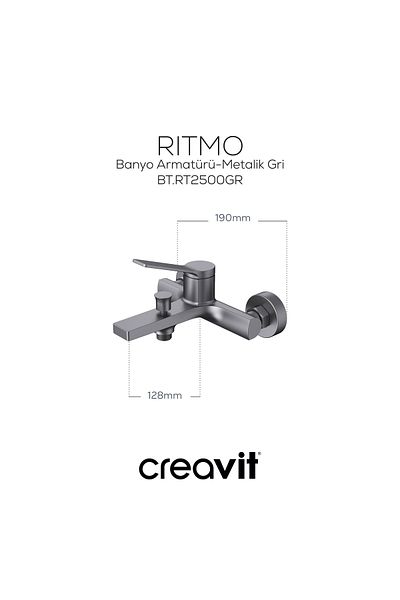 Creavit Metallic Gray Ritmo Bathroom Fixture