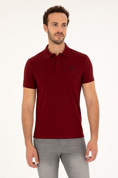U.S. Polo Assn. Ανδρικό μπλουζάκι Plum Basic Polo Neck 50262933 -kr0215