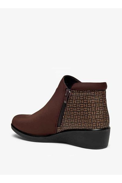 Flora Bella by Shoexpress Flora Bella Panelli Fermuarlı ve Kamalı Topuklu Bilek Botları
