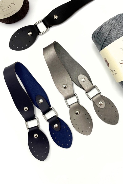 SENSY Suni Deri Çanta Sapı 43 Cm Vizon Canta Aksesuarı Ve Çanta Aksesuar