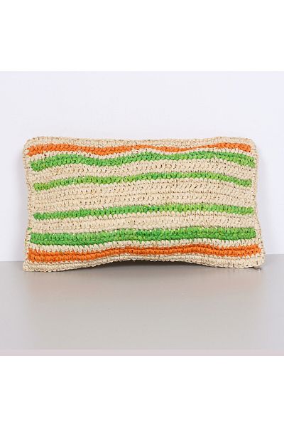 Mylamp Tricotat dublu 30x50 cm. Pernă de rafie colorată naturală