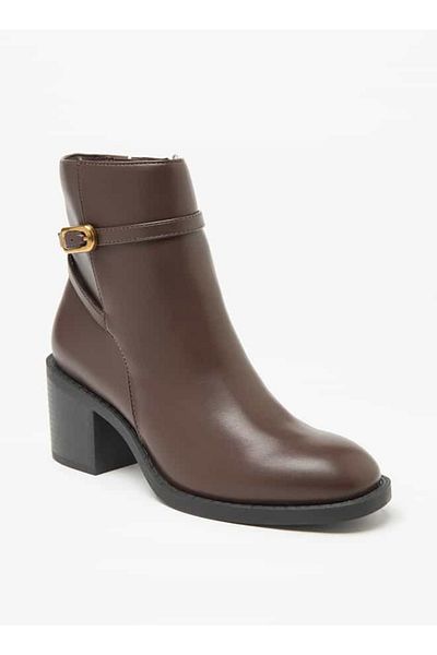 Flora Bella by Shoexpress حذاء Flora Bella مسطح للكاحل بكعب عالٍ وسحاب