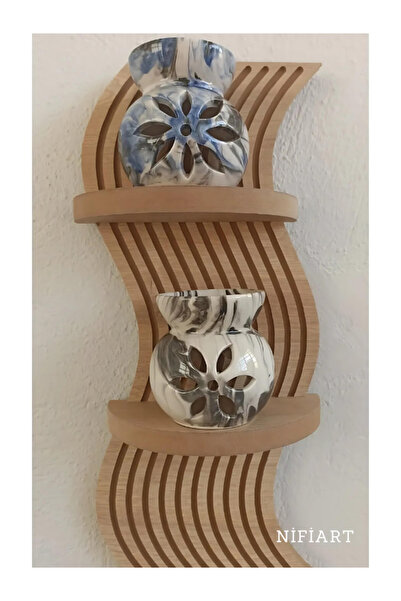 nifiart Dalga Desen Dekoratif Duvar Rafı