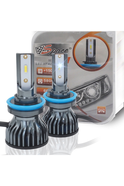 Space Led Xenon Led Far Ampulü 6000kelvin 11600 Lümen 12v H11