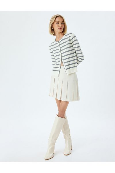 Koton Round Neck Knitwear Cardigan - Long Sleeve
