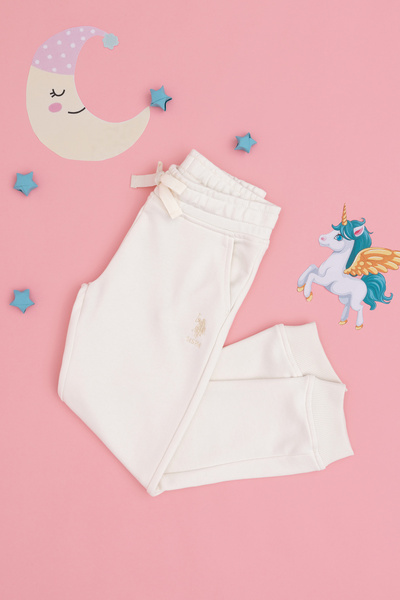 U.S. Polo Assn. Pantaloni de trening crem pentru fete 50291627 -VR071