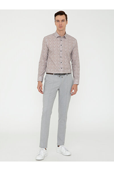 Cacharel Bordo Slim Fit Uzun Kollu Gömlek 50239706-VR014