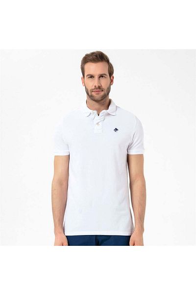 ROUTEFIELD Tricou polo pentru bărbați Patriot alb