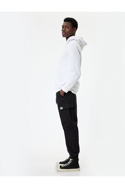Koton Cotton Jogger Pants - Cargo Pocket and Waist Laces