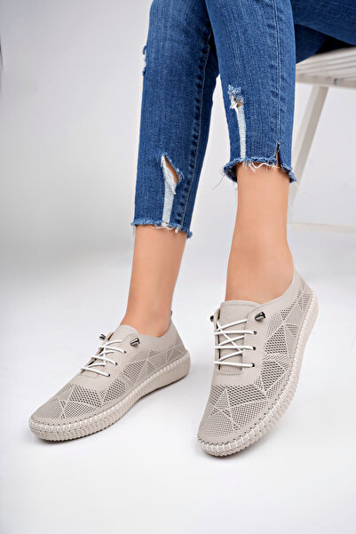 Deripabuc Γνήσιο δέρμα με ασημί στάμπα Γυναικεία casual δερμάτινα παπούτσια Dp62-8001