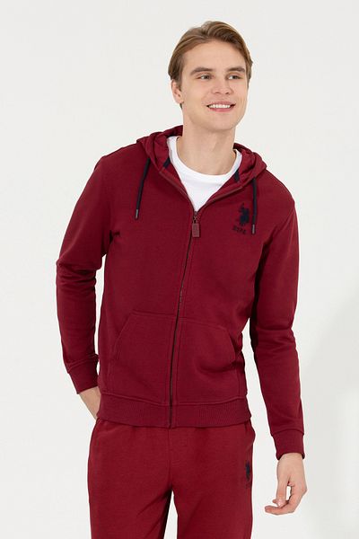 U.S. Polo Assn. Men's Cherry Hooded Knitted Cardigan 50253132 -Vr223