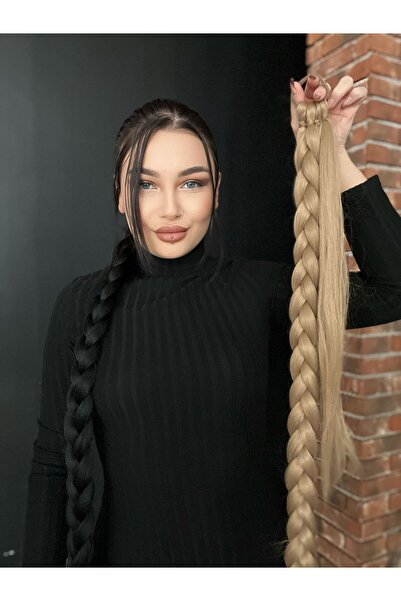 Suzan Peruk Saçına Ör ve Çık Uzun Örgü At kuyruğu Postiş saç modeli PonyTail ...