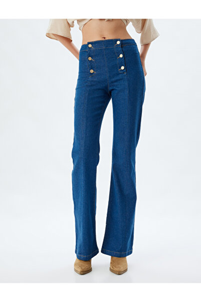 Koton Magas derekú, kiszélesedő lábgombos, vékony farmernadrág