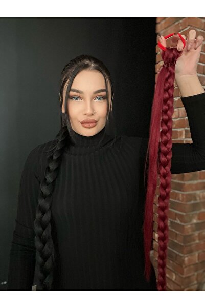 Suzan Peruk Saçına Ör ve Çık Uzun Örgü At kuyruğu Postiş saç modeli PonyTail ...