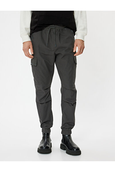 Koton Kargo Jogger Pantolon Beli Bağcıklı Cep Detaylı Pamuklu