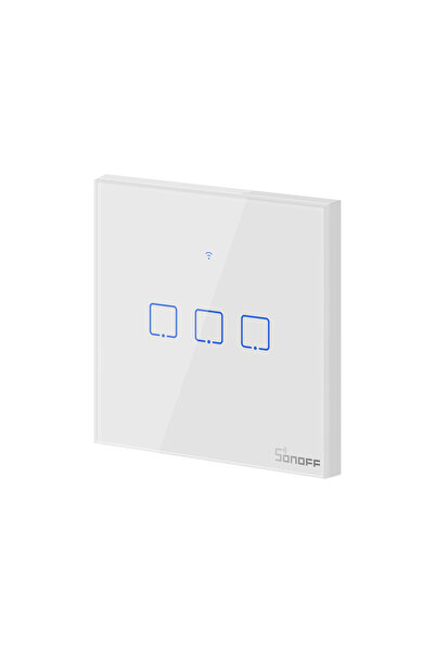 Sonoff T0-eu-3c Akıllı Dokunmatik Duvar Anahtarı 3 Kanallı