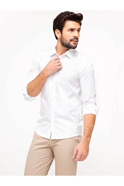 Cacharel Beyaz Slim Fit Uzun Kollu Gömlek 50200060-VR013