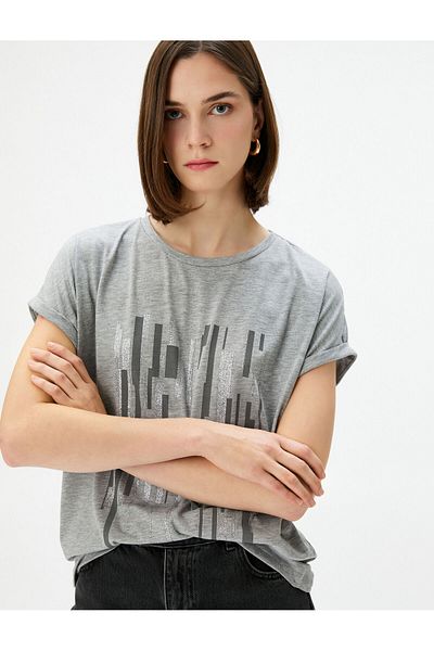 Koton Printed T-Shirt Short Sleeve Crew Neck Regular Fit